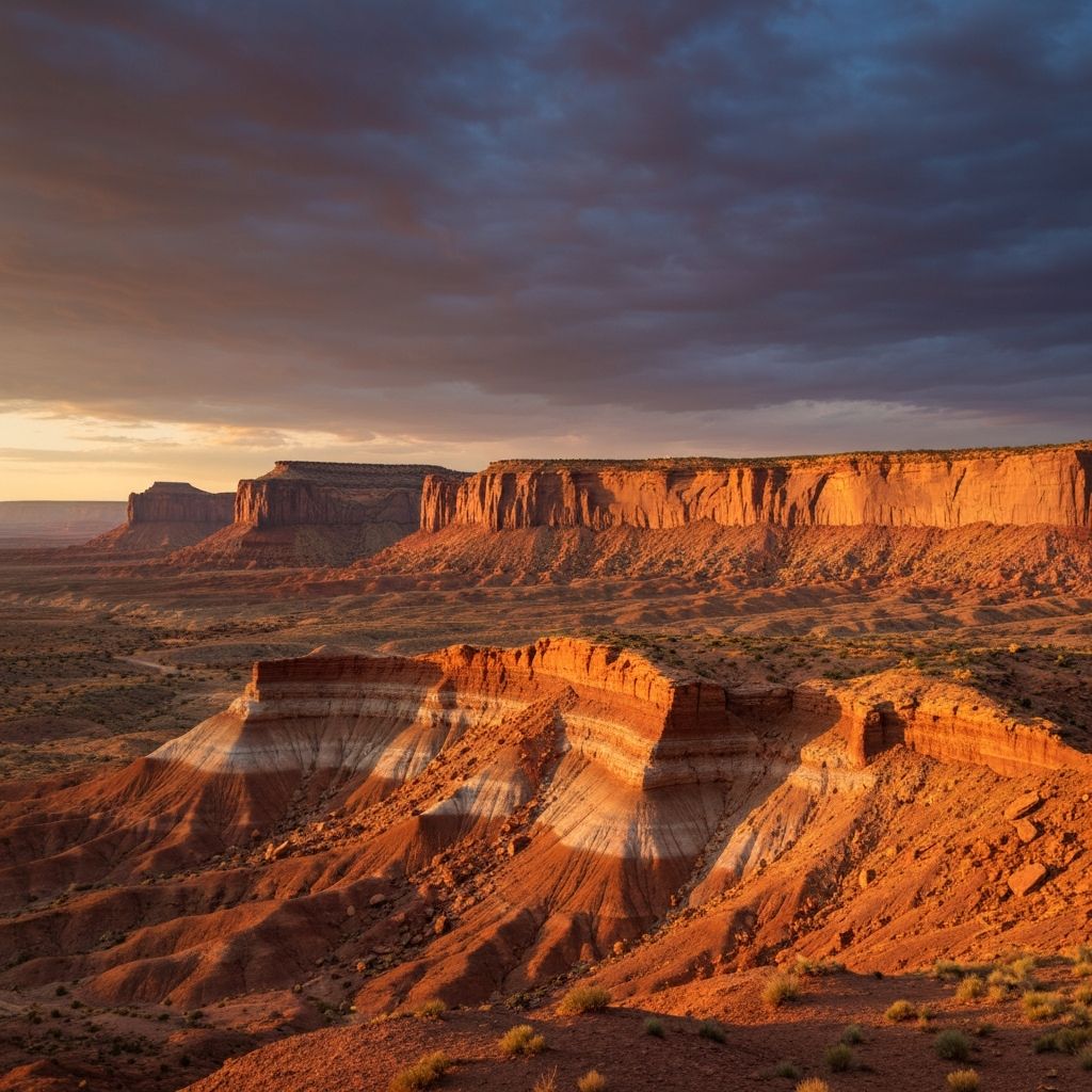 New Mexico desert geological formations with mineral-rich outcrops